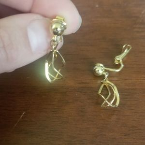 Gold clip on earrings